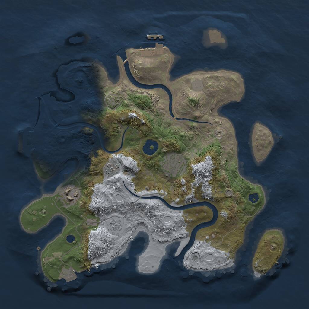 Rust Map: Procedural Map, Size: 3000, Seed: 12203, 8 Monuments