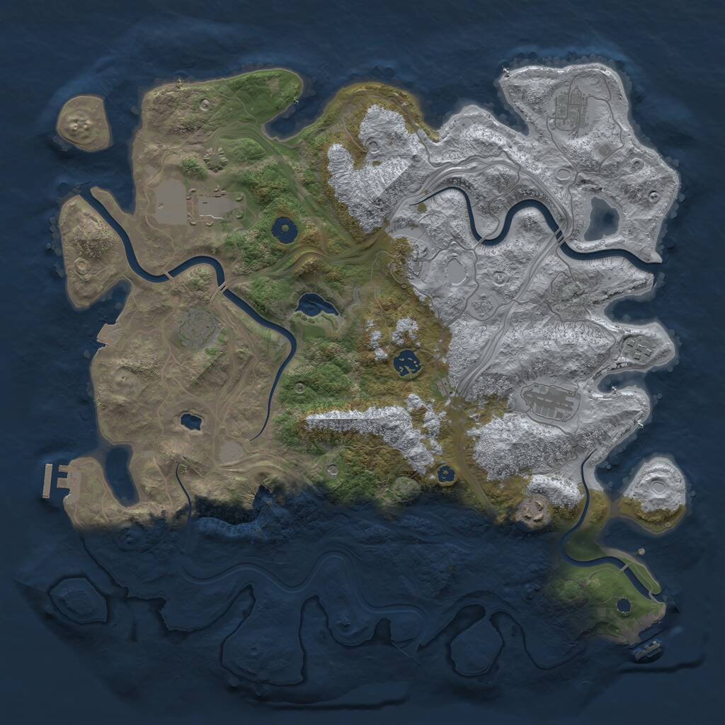 Rust Map: Procedural Map, Size: 4250, Seed: 185428102, 14 Monuments