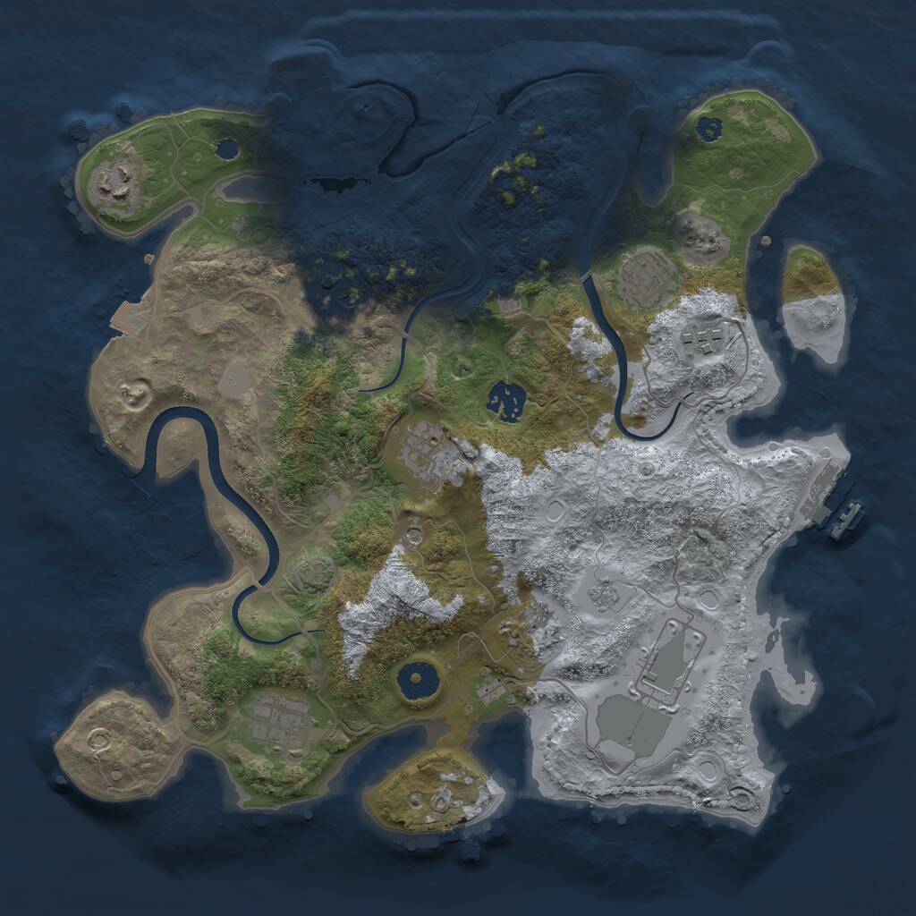 Rust Map: Procedural Map, Size: 3500, Seed: 186196870, 15 Monuments