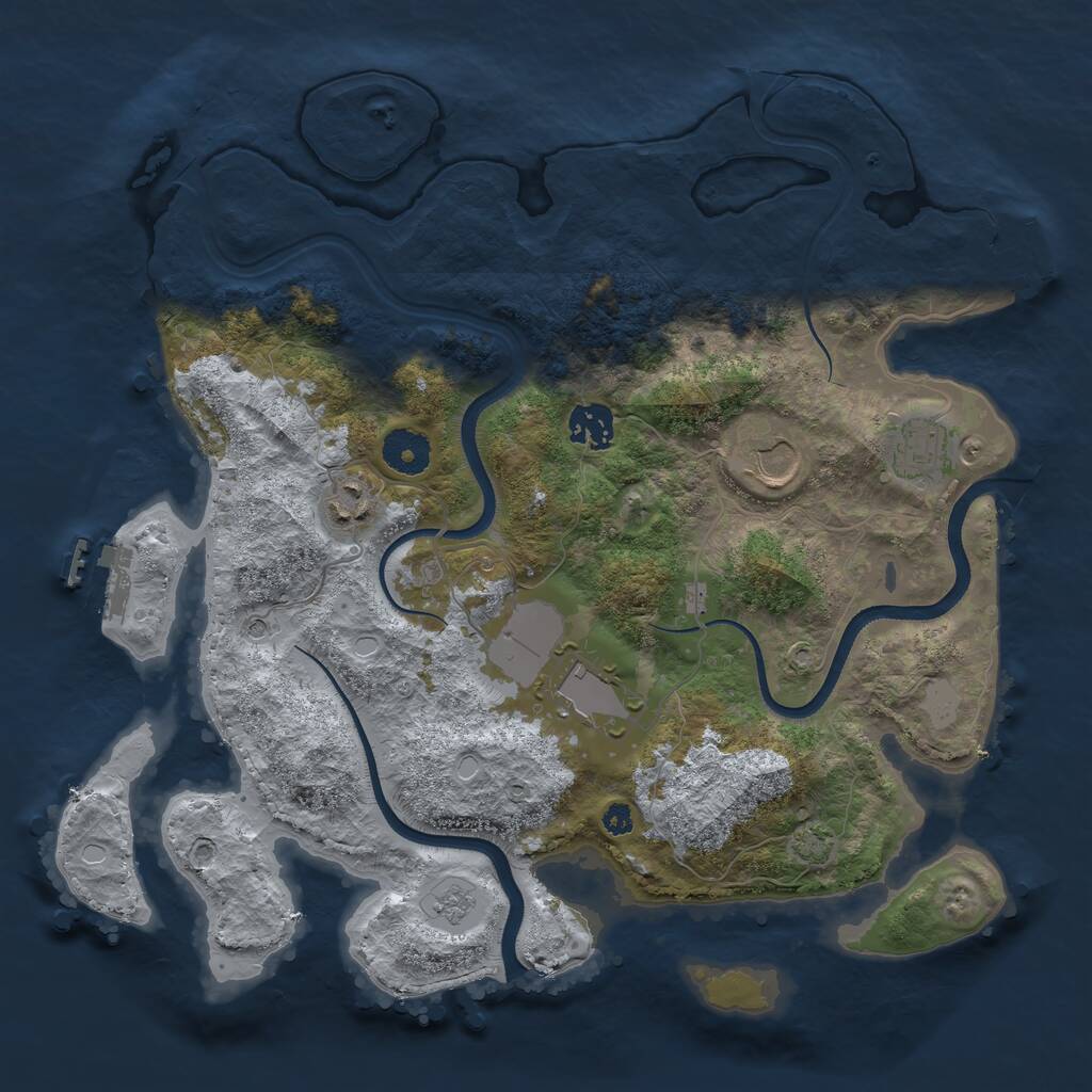 Rust Map: Procedural Map, Size: 3500, Seed: 857778574, 11 Monuments