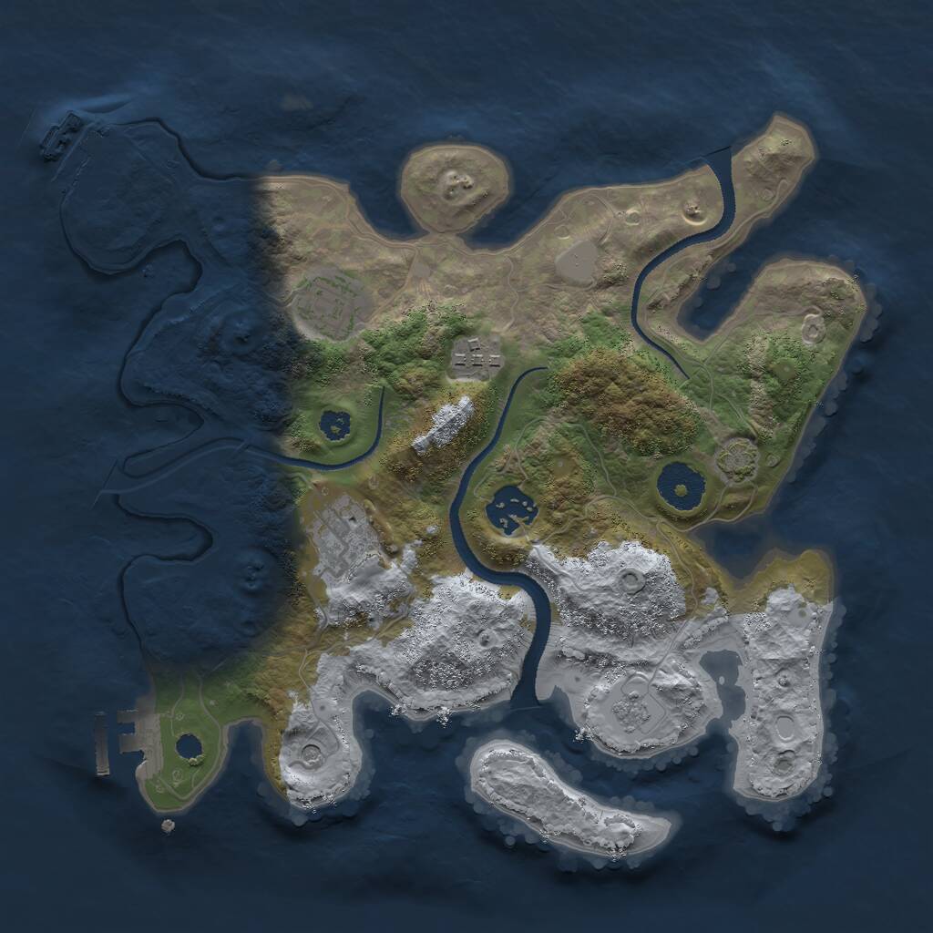 Rust Map: Procedural Map, Size: 3000, Seed: 9328475, 10 Monuments