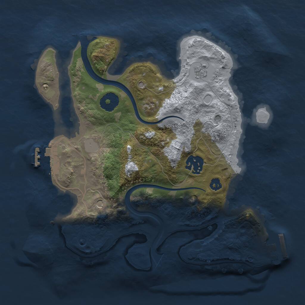 Rust Map: Procedural Map, Size: 2500, Seed: 1608950512, 6 Monuments