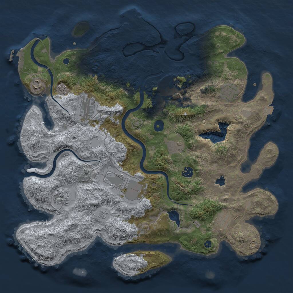 Rust Map: Procedural Map, Size: 4000, Seed: 456782158, 16 Monuments