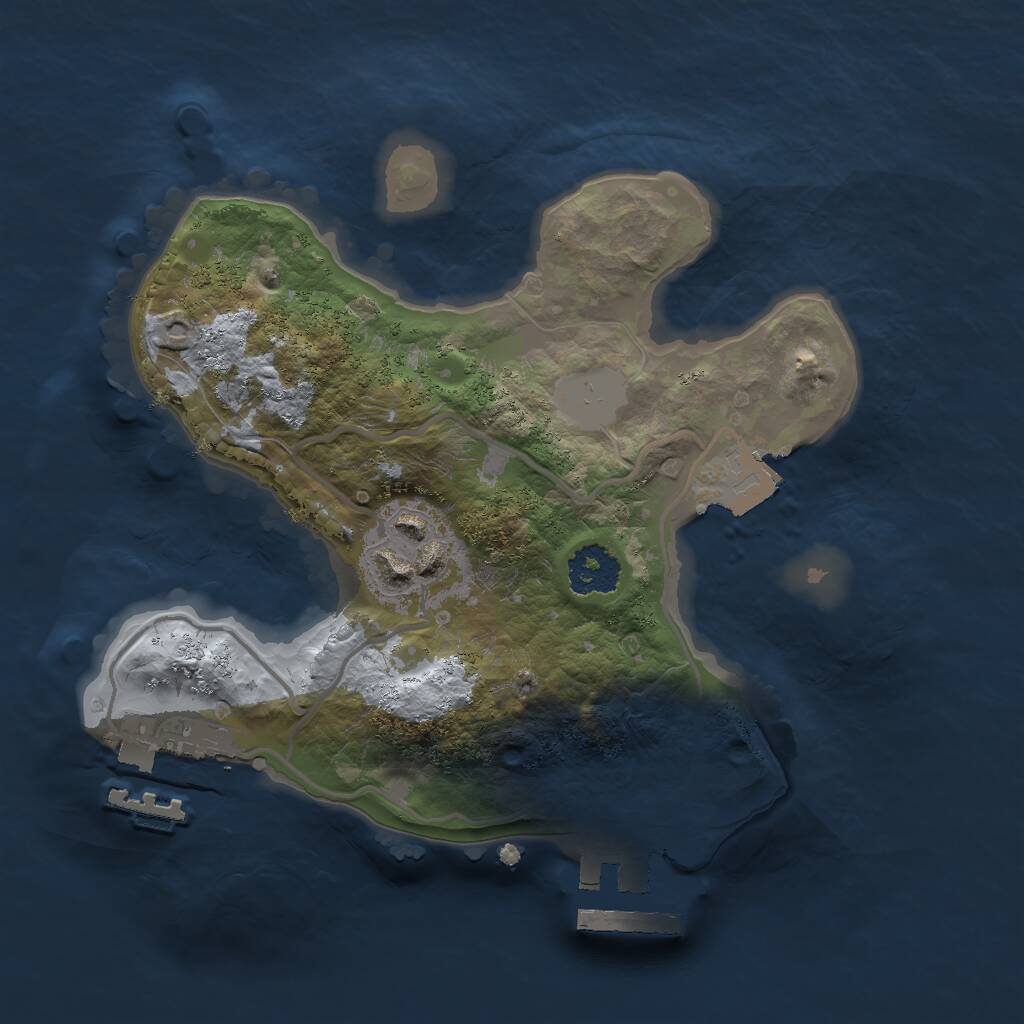 Rust Map: Procedural Map, Size: 2000, Seed: 164788015, 4 Monuments