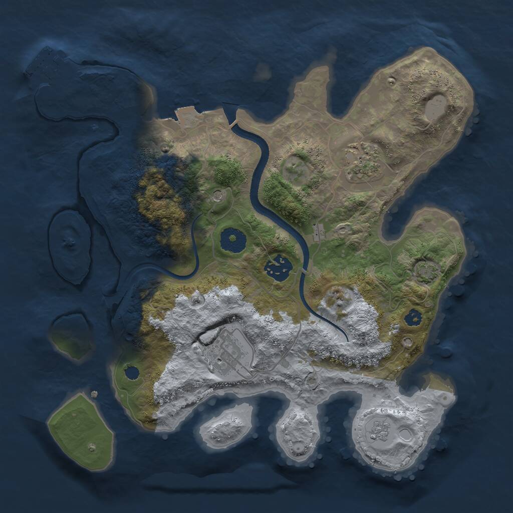 Rust Map: Procedural Map, Size: 3000, Seed: 836936307, 8 Monuments