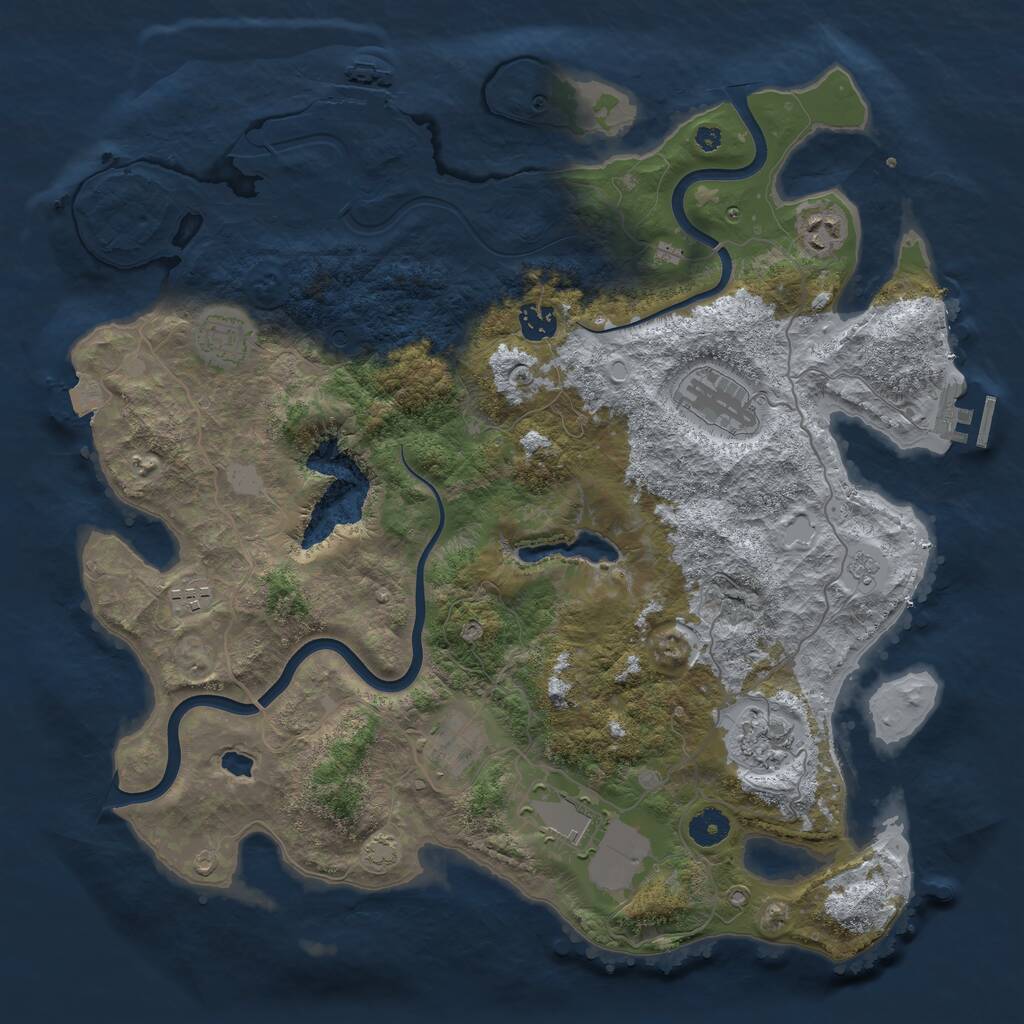 Rust Map: Procedural Map, Size: 4000, Seed: 18774669, 14 Monuments