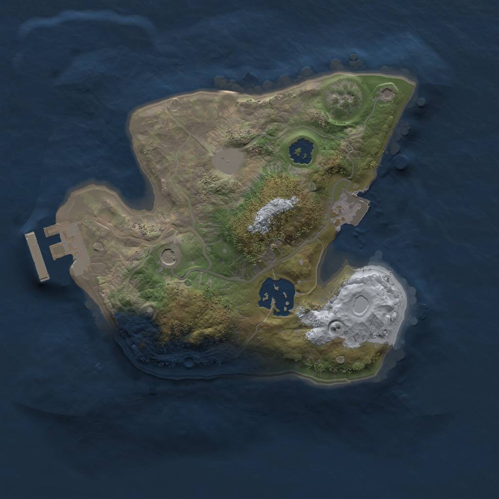 Rust Map: Procedural Map, Size: 2000, Seed: 94988, 4 Monuments