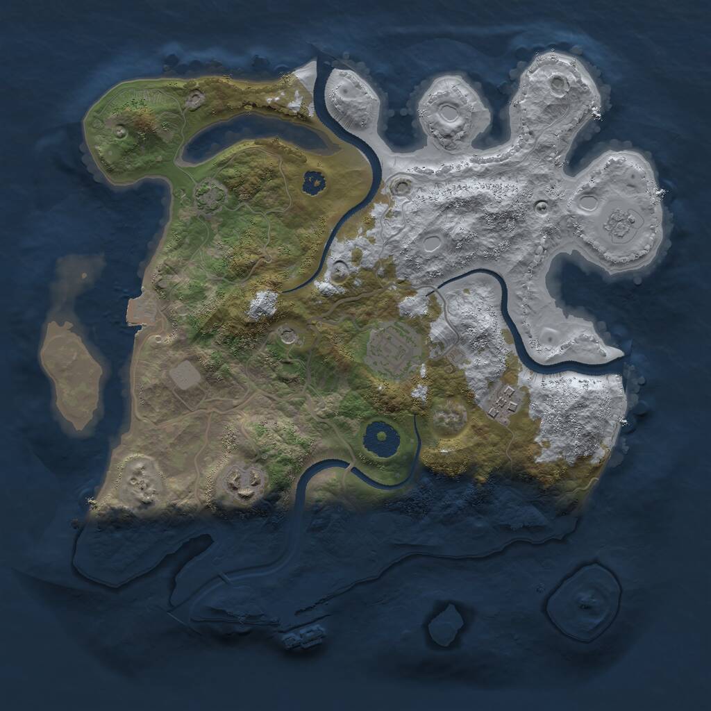 Rust Map: Procedural Map, Size: 3000, Seed: 289186587, 8 Monuments
