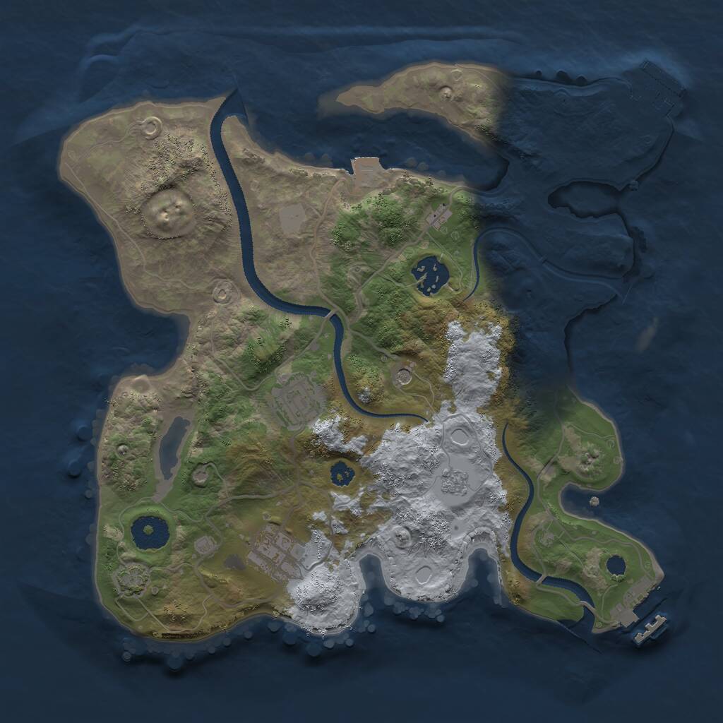 Rust Map: Procedural Map, Size: 3000, Seed: 27941, 9 Monuments