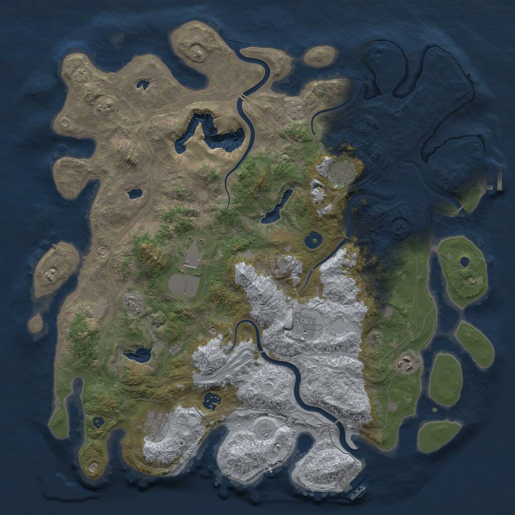 Rust Map: Procedural Map, Size: 4500, Seed: 508770, 13 Monuments
