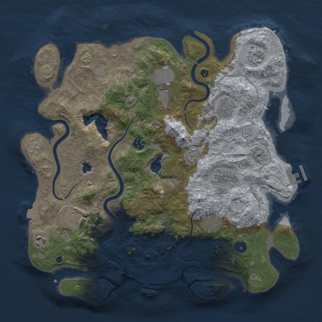 Rust Map: Procedural Map, Size: 4000, Seed: 1859037534, 15 Monuments