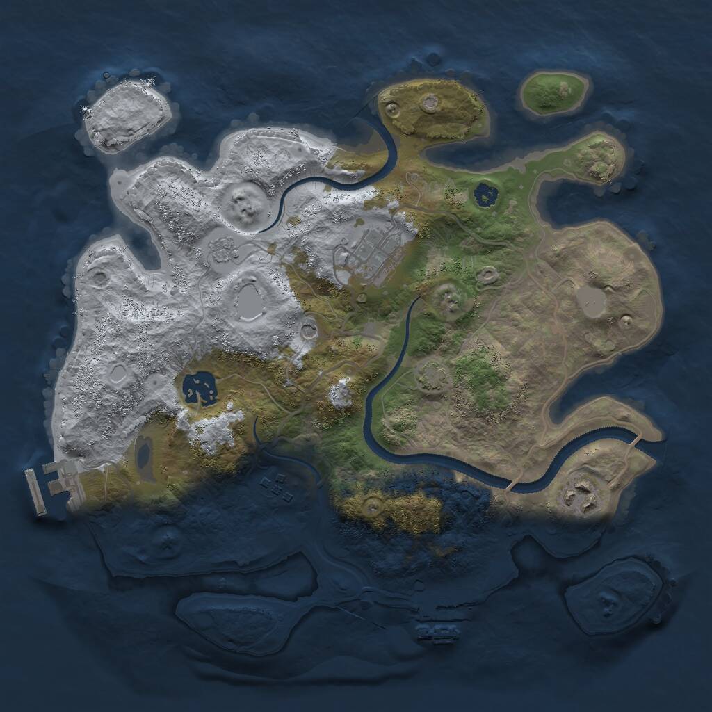 Rust Map: Procedural Map, Size: 3000, Seed: 691408534, 10 Monuments