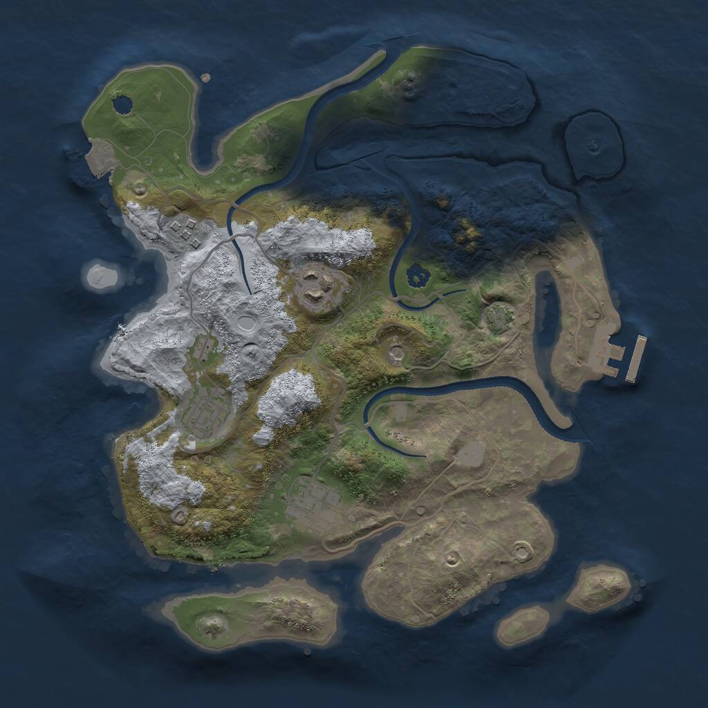 Rust Map: Procedural Map, Size: 3000, Seed: 5615615, 8 Monuments
