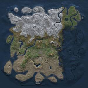 Thumbnail Rust Map: Procedural Map, Size: 4250, Seed: 2022434694, 13 Monuments