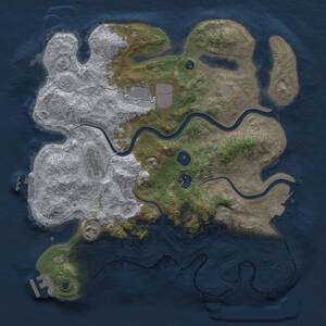 Thumbnail Rust Map: Procedural Map, Size: 3500, Seed: 198560185, 10 Monuments