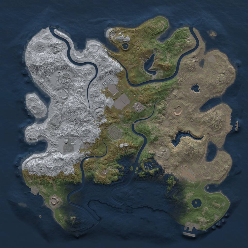 Rust Map: Procedural Map, Size: 4000, Seed: 1037606852, 15 Monuments