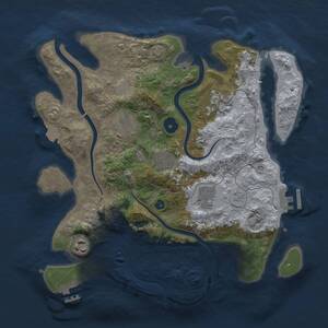 Thumbnail Rust Map: Procedural Map, Size: 3300, Seed: 635680363, 12 Monuments