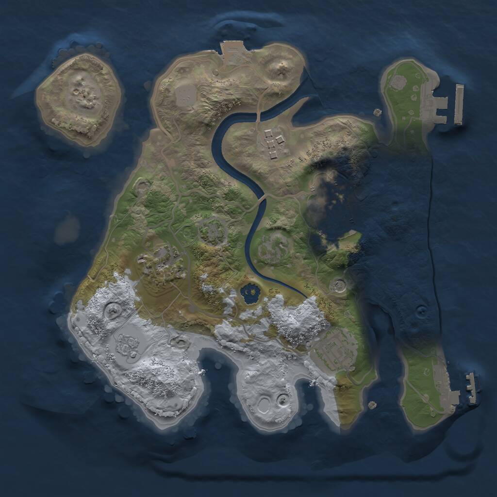 Rust Map: Procedural Map, Size: 2500, Seed: 1766967348, 10 Monuments