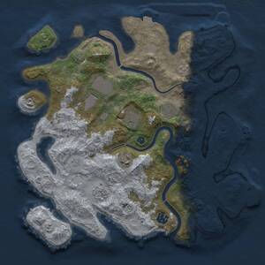 Thumbnail Rust Map: Procedural Map, Size: 3500, Seed: 1040665736, 13 Monuments
