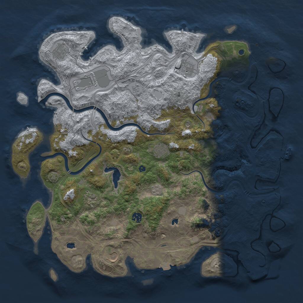 Rust Map: Procedural Map, Size: 4500, Seed: 9622636, 14 Monuments