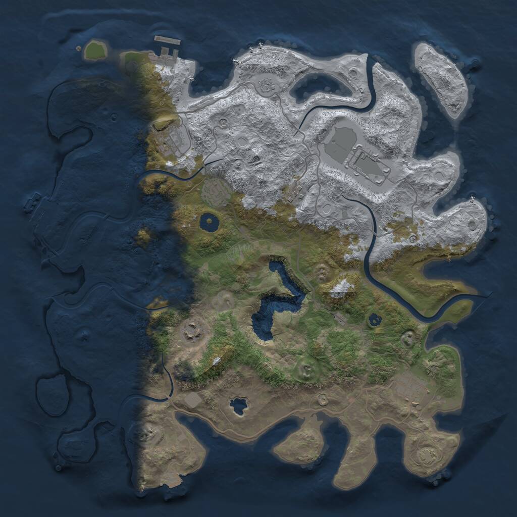 Rust Map: Procedural Map, Size: 4000, Seed: 2904, 12 Monuments