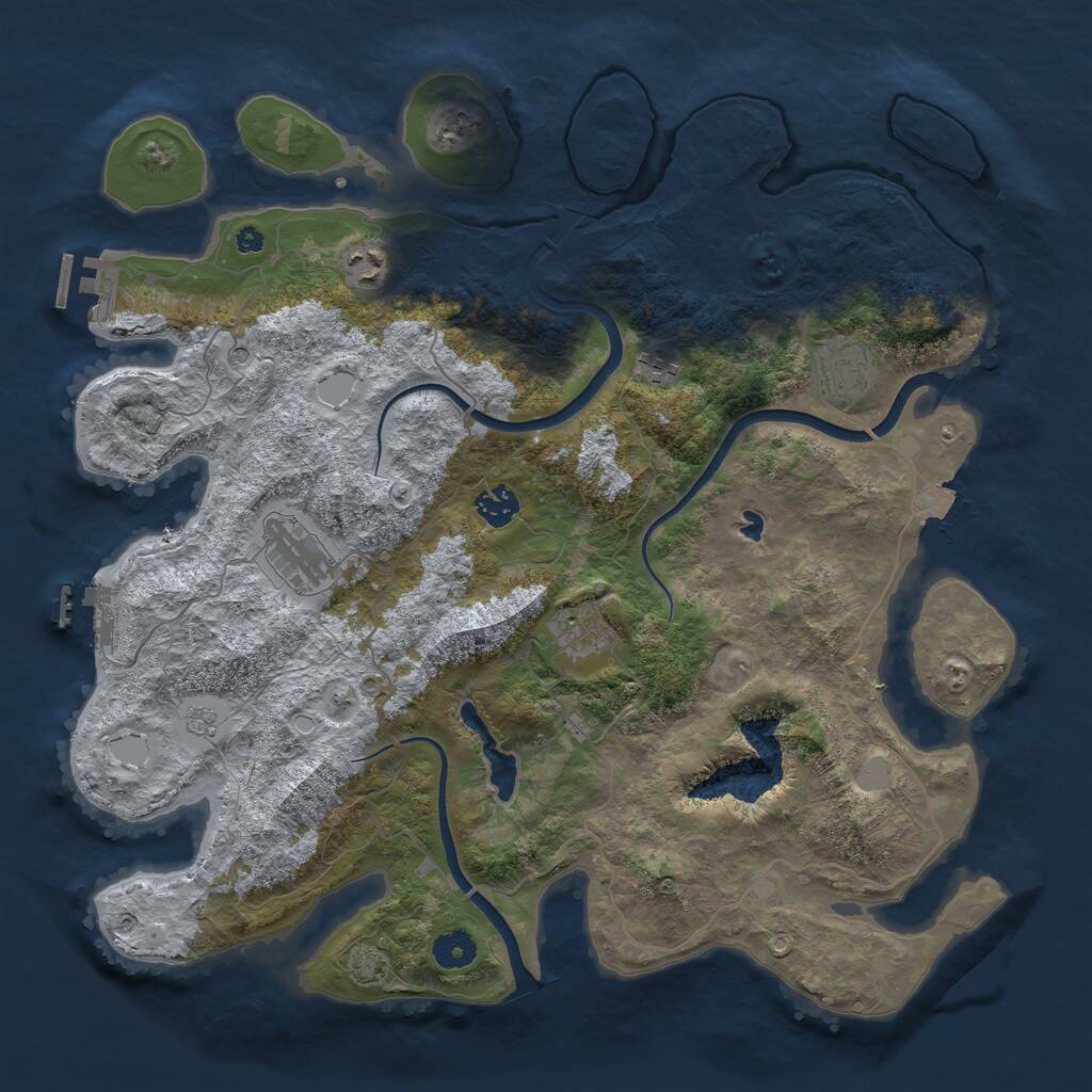 Rust Map: Procedural Map, Size: 4000, Seed: 1086618982, 12 Monuments
