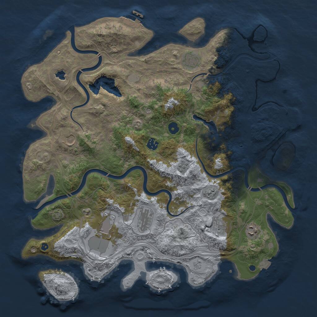 Rust Map: Procedural Map, Size: 4250, Seed: 12034265, 14 Monuments