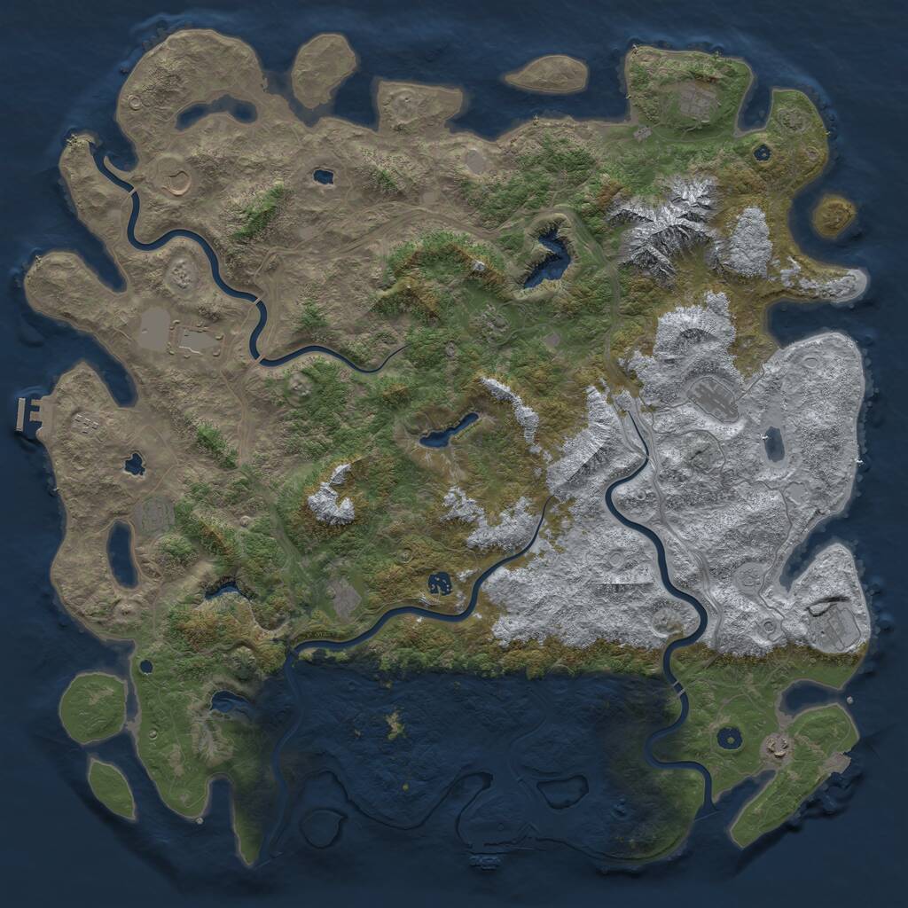 Rust Map: Procedural Map, Size: 5600, Seed: 756769481, 17 Monuments