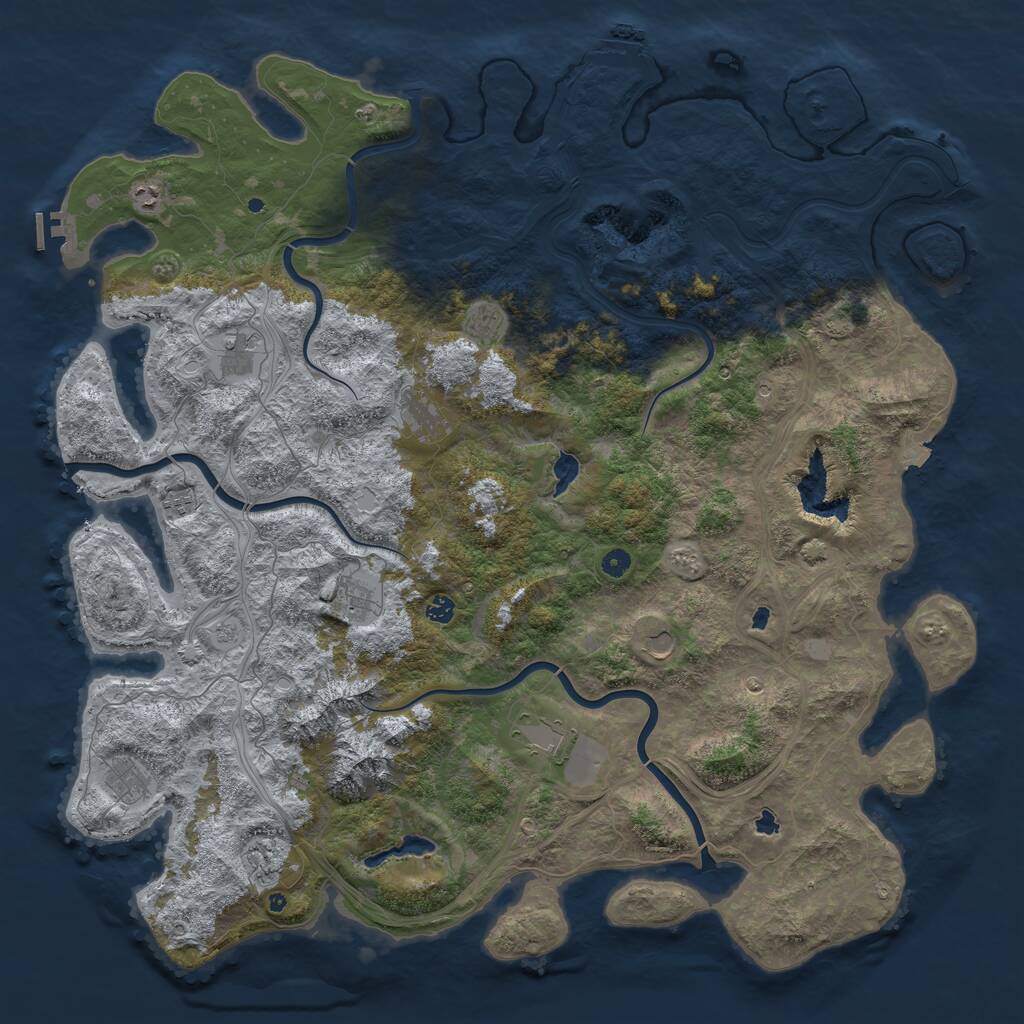 Rust Map: Procedural Map, Size: 5500, Seed: 352165132, 17 Monuments