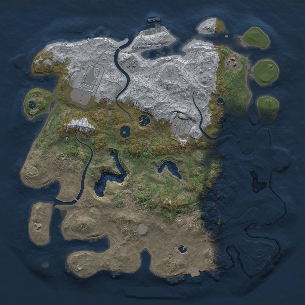 Rust Map: Procedural Map, Size: 4000, Seed: 1668698039, 11 Monuments