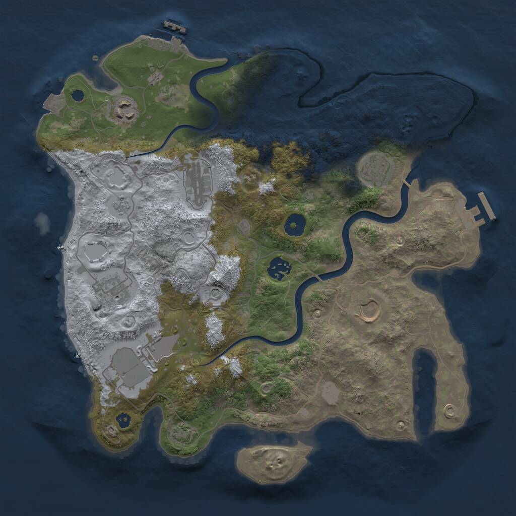 Rust Map: Procedural Map, Size: 3500, Seed: 1749185155, 13 Monuments