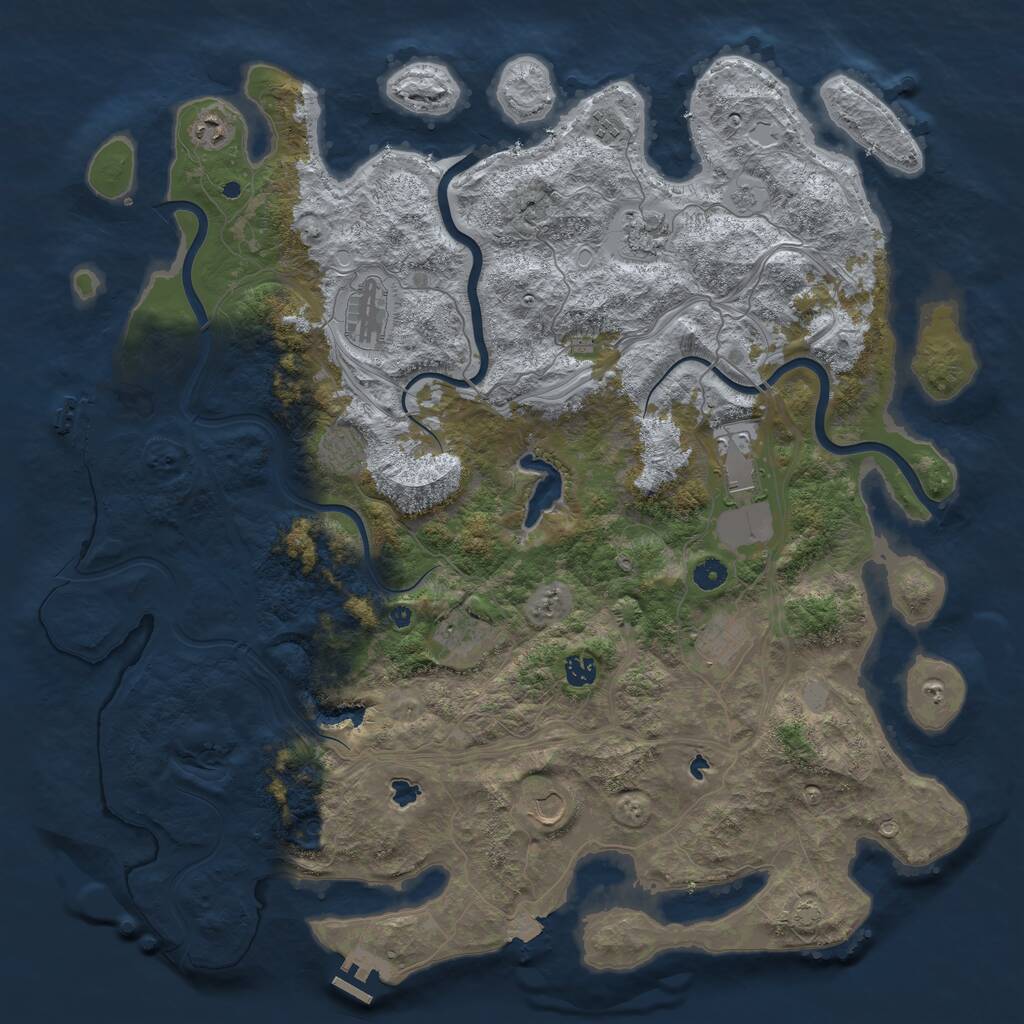 Rust Map: Procedural Map, Size: 4800, Seed: 2099065505, 16 Monuments