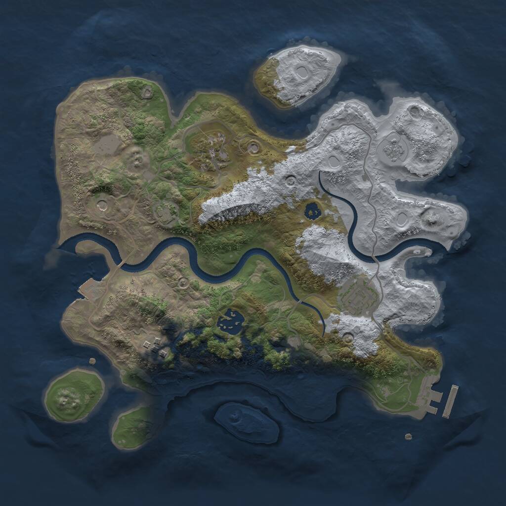 Rust Map: Procedural Map, Size: 3000, Seed: 1182352409, 9 Monuments