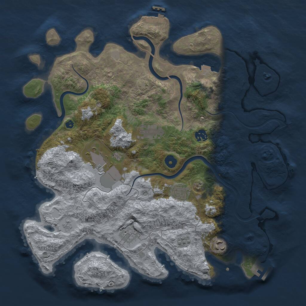 Rust Map: Procedural Map, Size: 3750, Seed: 1757127835, 13 Monuments