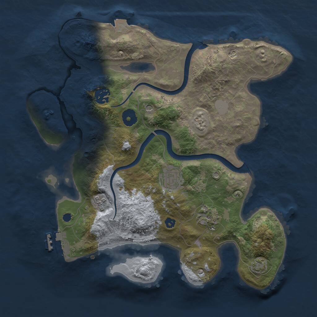 Rust Map: Procedural Map, Size: 3000, Seed: 648178, 8 Monuments