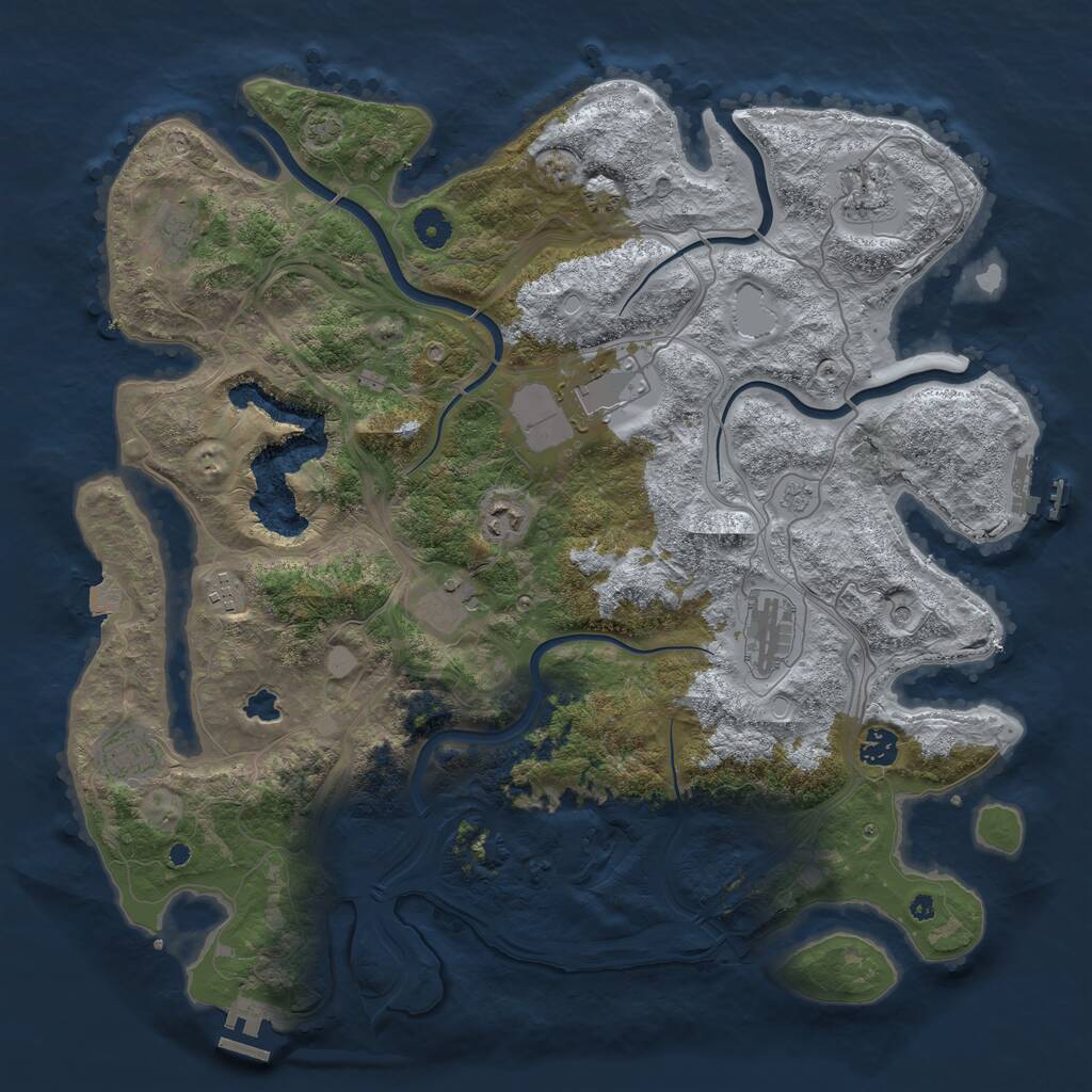 Rust Map: Procedural Map, Size: 4250, Seed: 1389816263, 15 Monuments