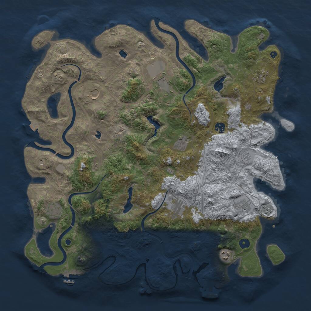 Rust Map: Procedural Map, Size: 4500, Seed: 1597772614, 16 Monuments