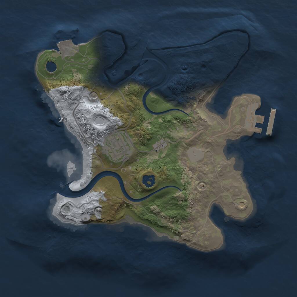Rust Map: Procedural Map, Size: 2250, Seed: 808, 4 Monuments