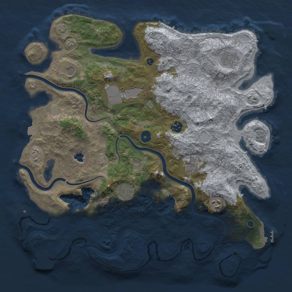 Rust Map: Procedural Map, Size: 4000, Seed: 290067774, 14 Monuments