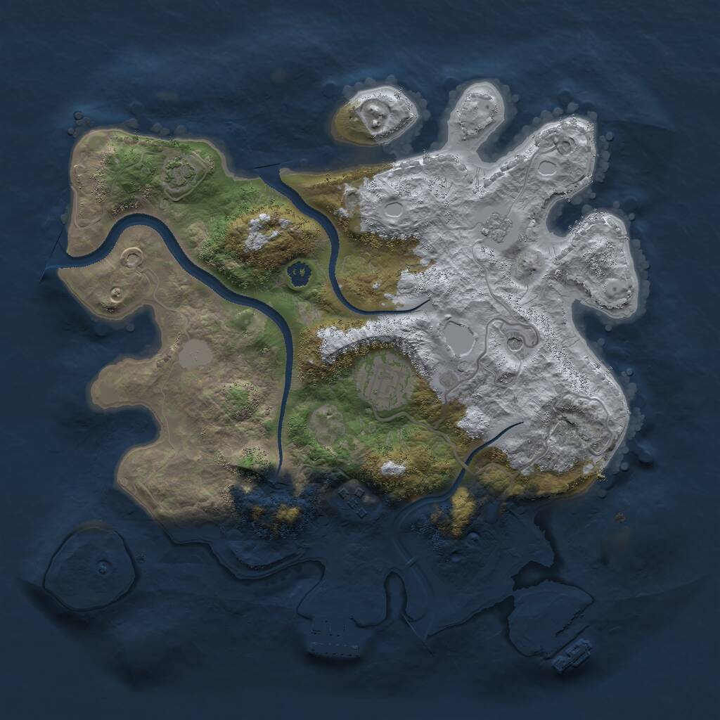 Rust Map: Procedural Map, Size: 3000, Seed: 2003921113, 8 Monuments