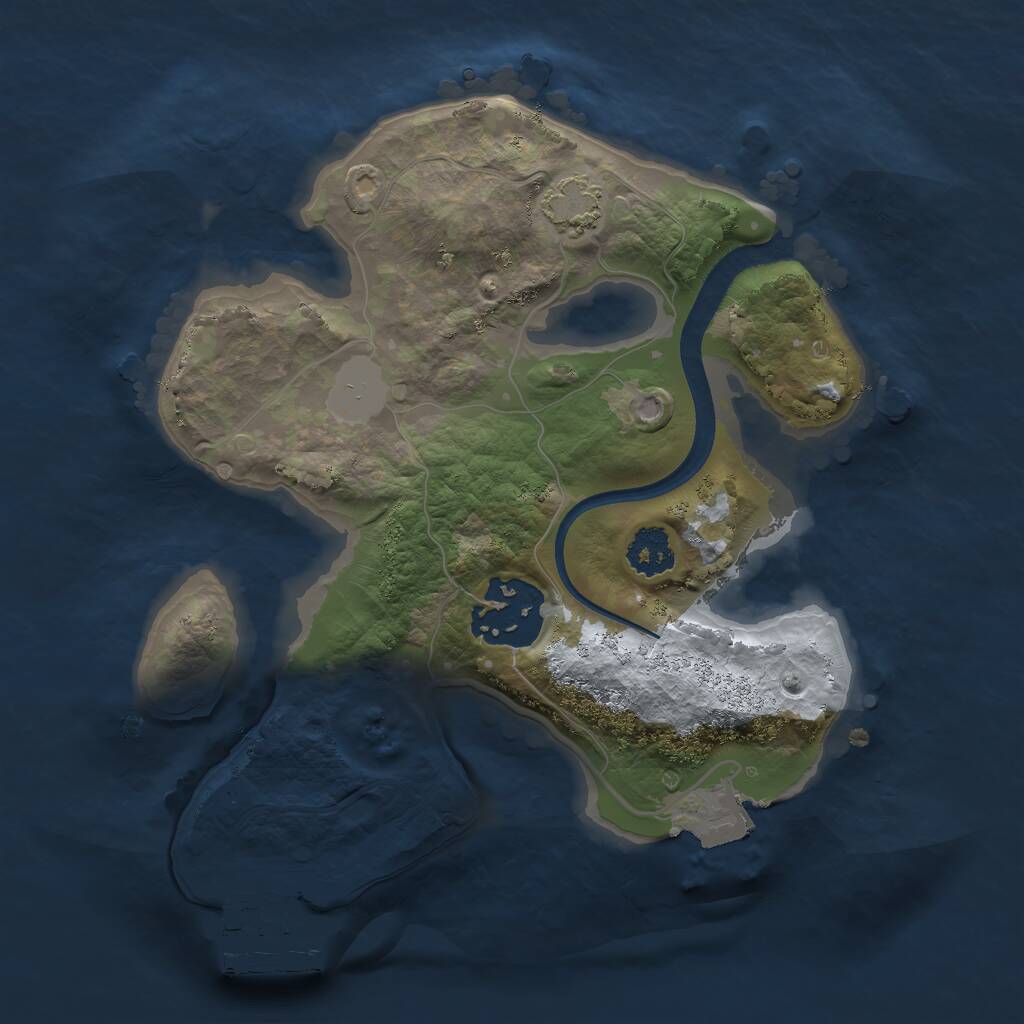 Rust Map: Procedural Map, Size: 2150, Seed: 50018, 4 Monuments