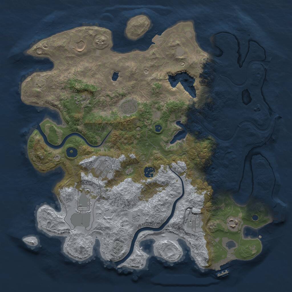 Rust Map: Procedural Map, Size: 4000, Seed: 5394, 15 Monuments