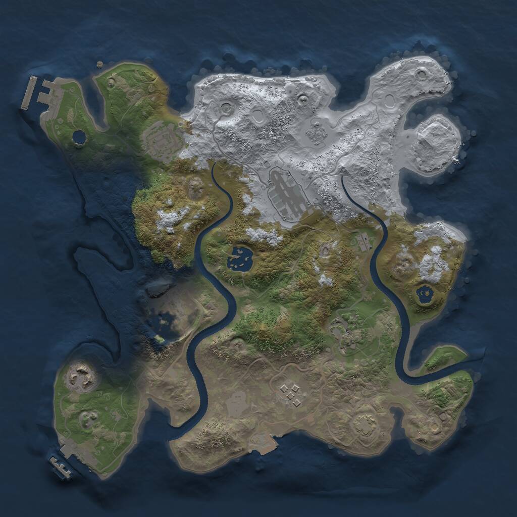 Rust Map: Procedural Map, Size: 3000, Seed: 356333895, 13 Monuments
