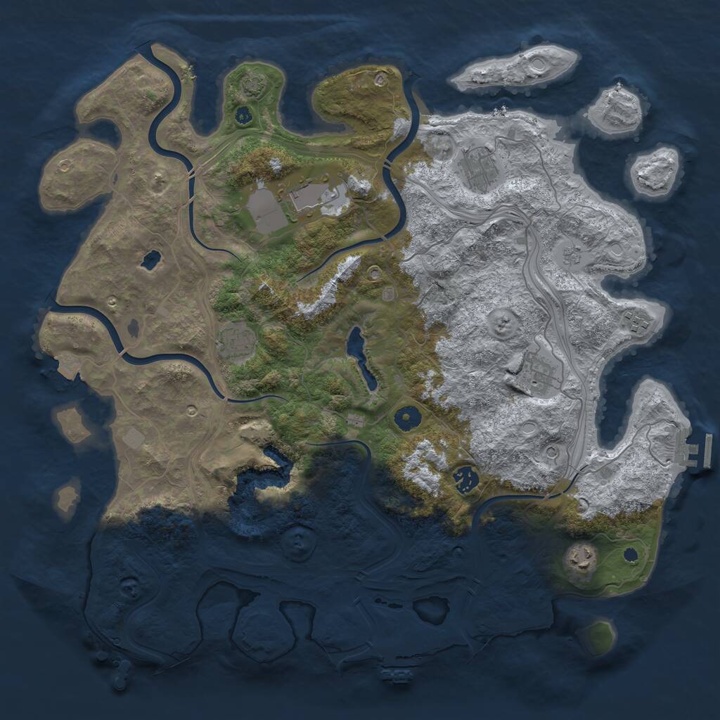 Rust Map: Procedural Map, Size: 4250, Seed: 432523, 13 Monuments