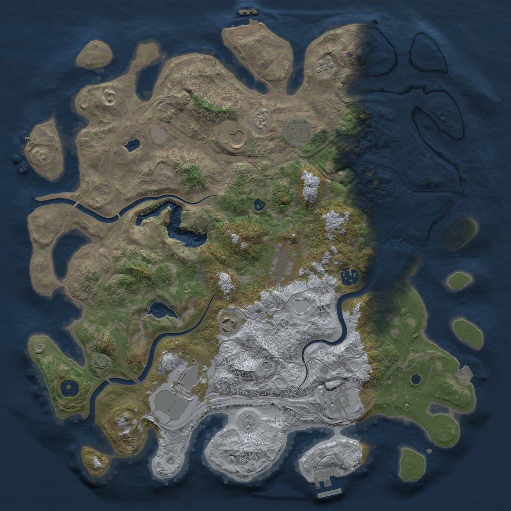 Rust Map: Procedural Map, Size: 4250, Seed: 1388983562, 14 Monuments