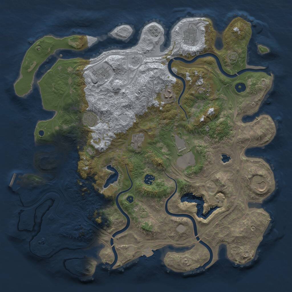 Rust Map: Procedural Map, Size: 4250, Seed: 1414014759, 15 Monuments