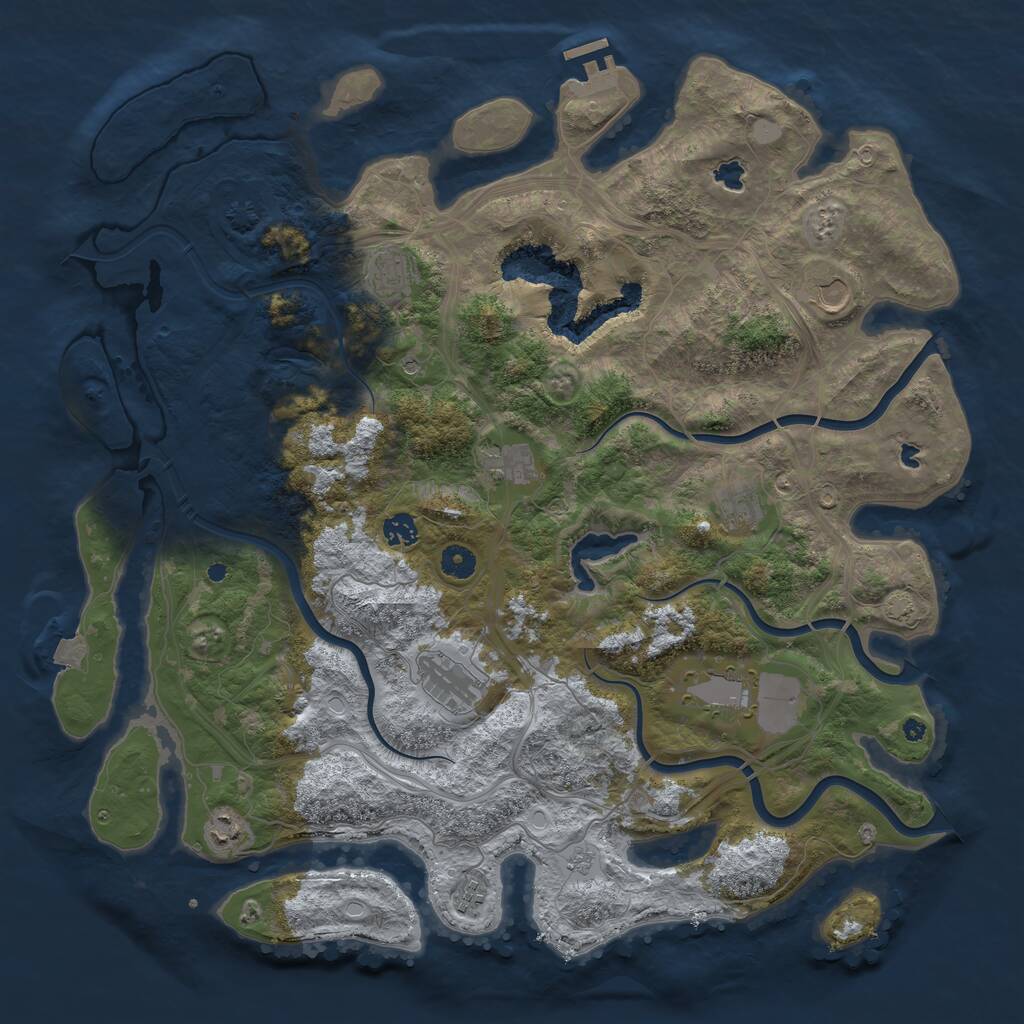 Rust Map: Procedural Map, Size: 4500, Seed: 7070208, 14 Monuments
