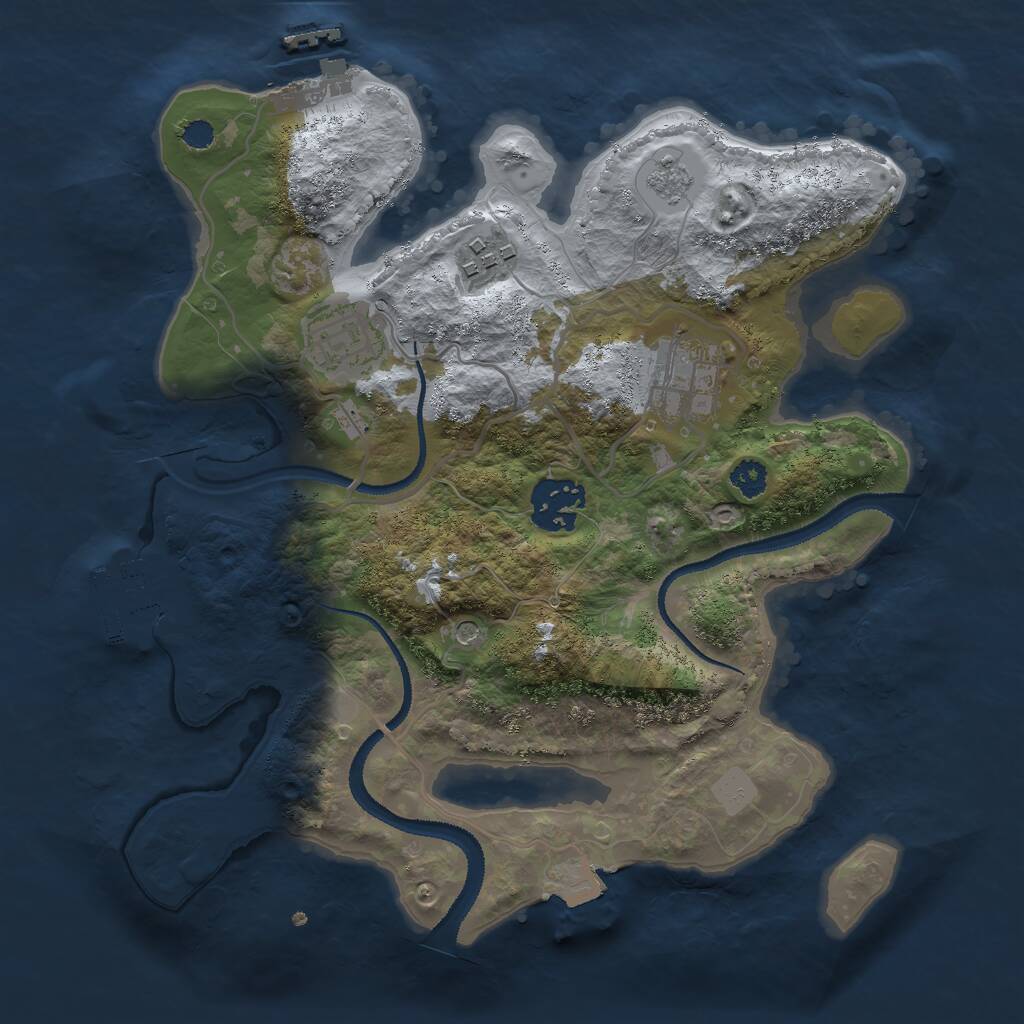 Rust Map: Procedural Map, Size: 2800, Seed: 1621468182, 9 Monuments