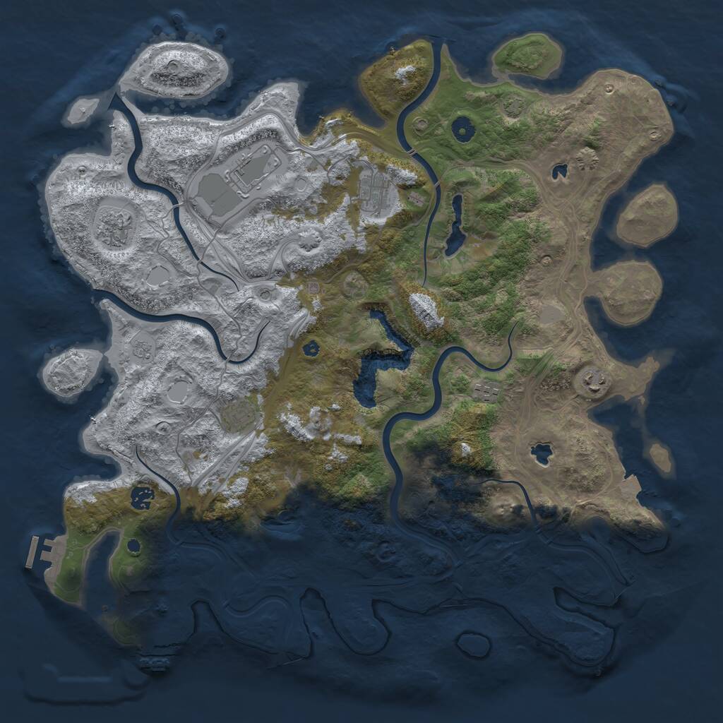 Rust Map: Procedural Map, Size: 4500, Seed: 482458, 13 Monuments
