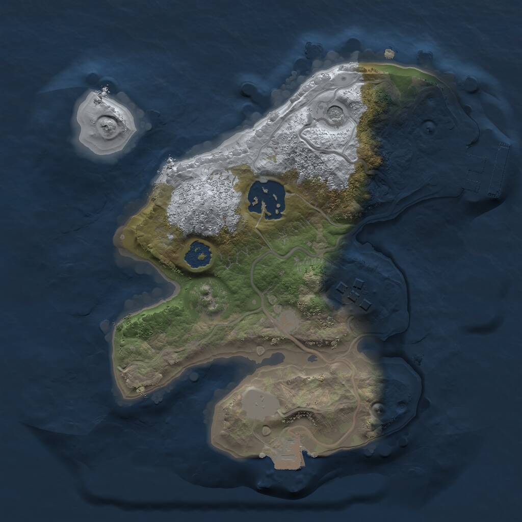Rust Map: Procedural Map, Size: 2000, Seed: 1623921870, 5 Monuments